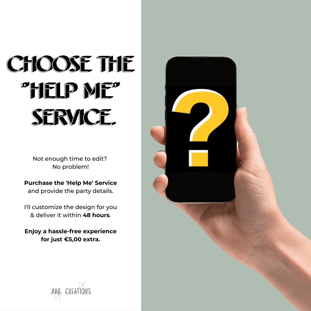 Help Me Service promotion image showing a question mark placeholder on a phone screen.