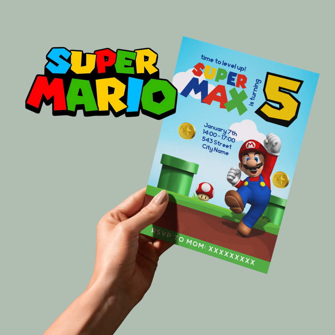 Mario Brothers Birthday Invitation – Printable Party Template