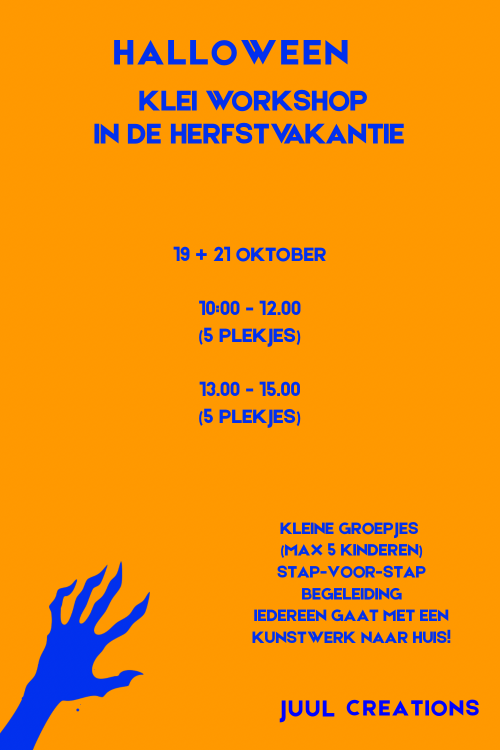 Klei Workshop Herfstvakantie 2026 – Halloween