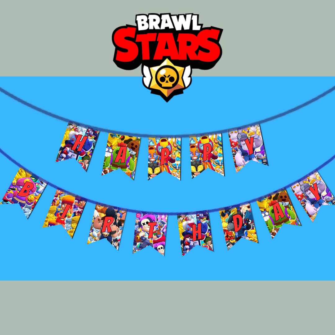 Brawl Stars "Happy Birthday" Flags – Customizable Alphabet Bunting