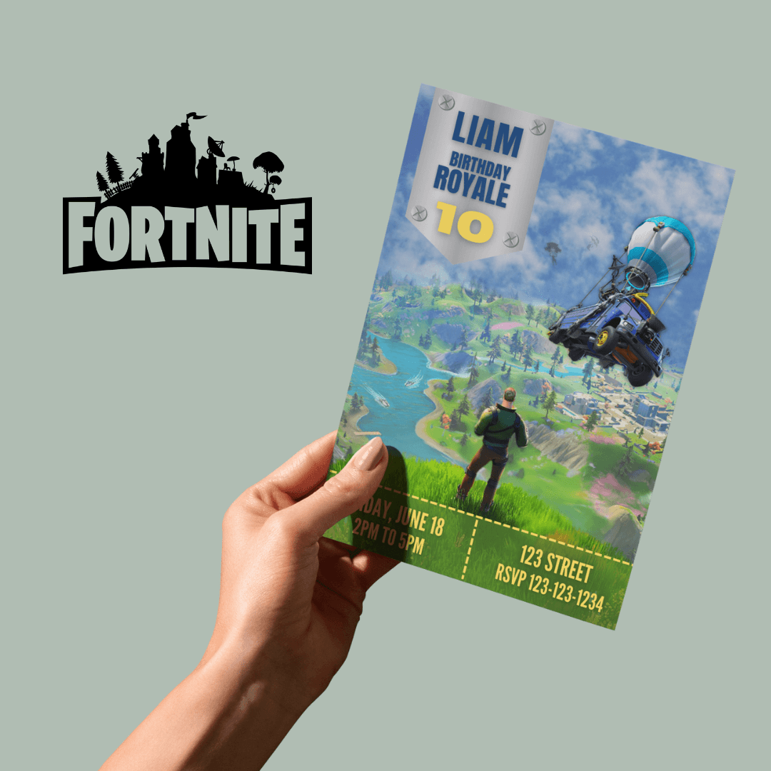 Fortnite Birthday Invitation – Editable & Instant Download! 🎮✨