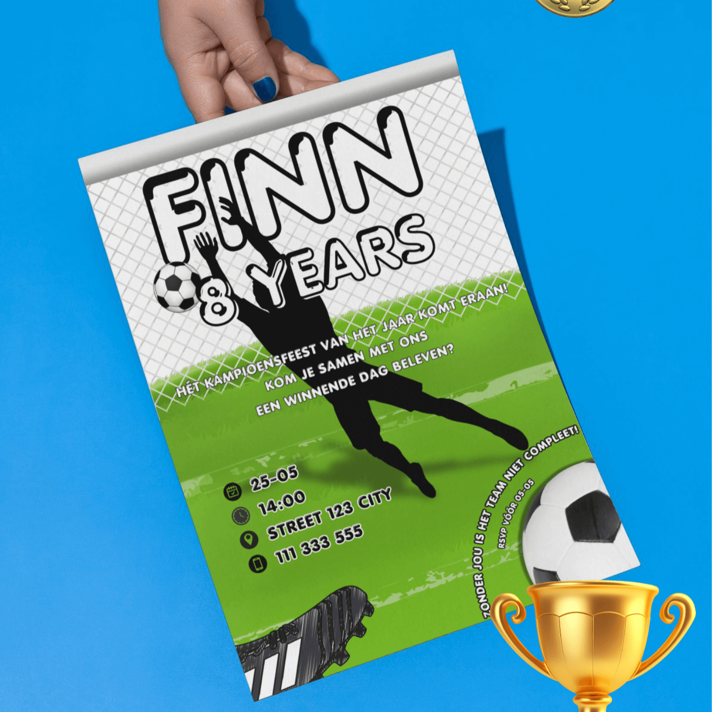 Personalized Voetbal Party Invitations – Digital Download